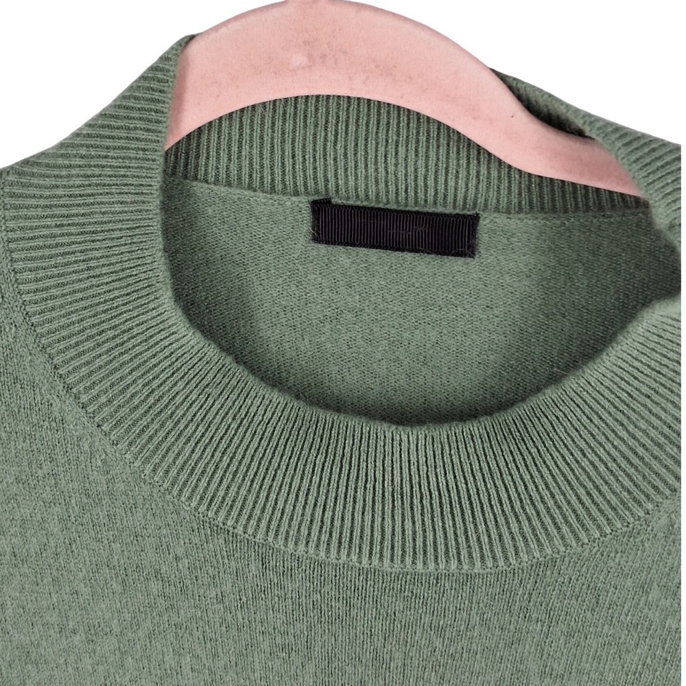 Quince 100% Cashmere Mockneck Sweater Sage Green XL Long Sleeve Soft Knit - Picture 2 of 4